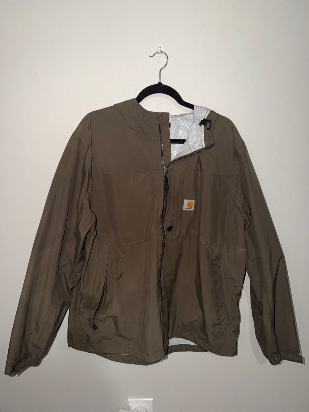 Carhartt Men's Hooded Lightweight Windbreaker in Olive Green
